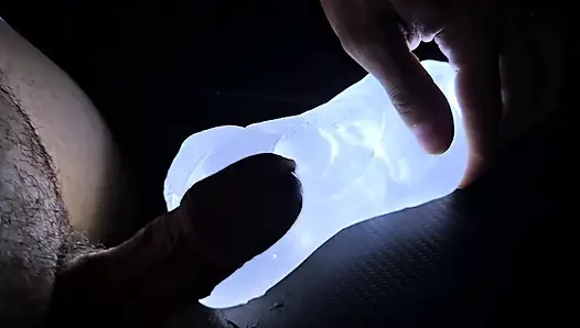 Shiny Flashlight Fuck and Ejaculate Hard