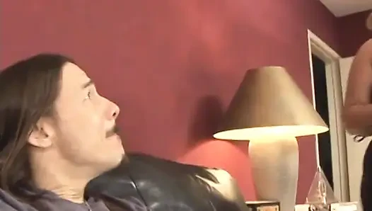 Guy rails horny chubby blonde on couch