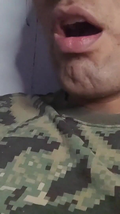 Emotional moment from "soldier is left alone and masturbates and cums a huge load while his companions went out"