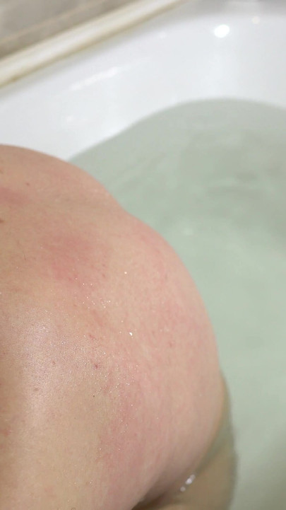 Thrilling moment from "A young guy jerks off in the bath and if he holds back his moans during orgasm."