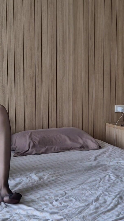 Emotional moment from "Caught on Masturbating Step Sister. My stepsister seduced me. Masturbation in pantyhose, tights fetish"