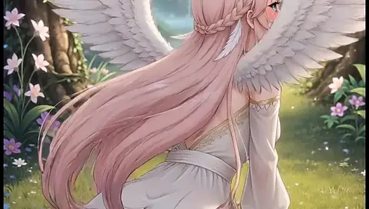 Hentai angel dengan payudara besar masturbasi