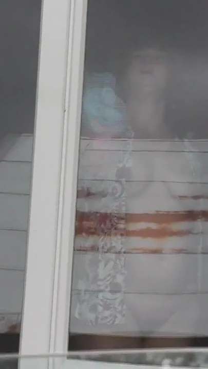 Epic moment from "Naked Milf washes window, taxi driver spying from car, public"