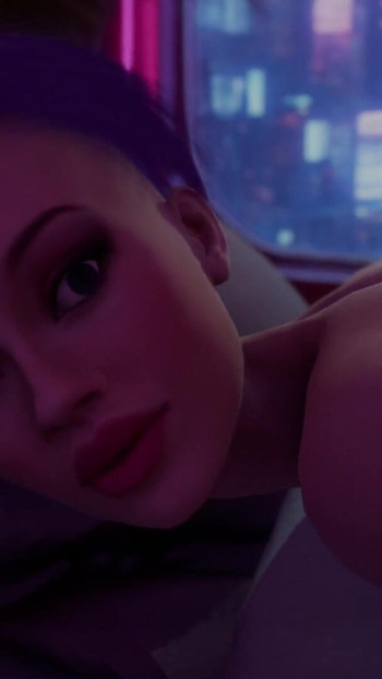 Spectacular moment from "Neon Heat. Passionate sex with busty hot street girl in the neon room"