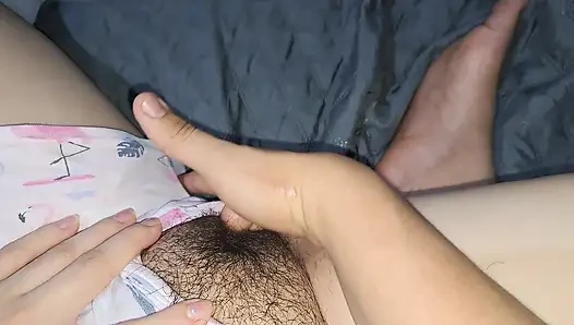 My stepdaughter lets me masturbate her pussy