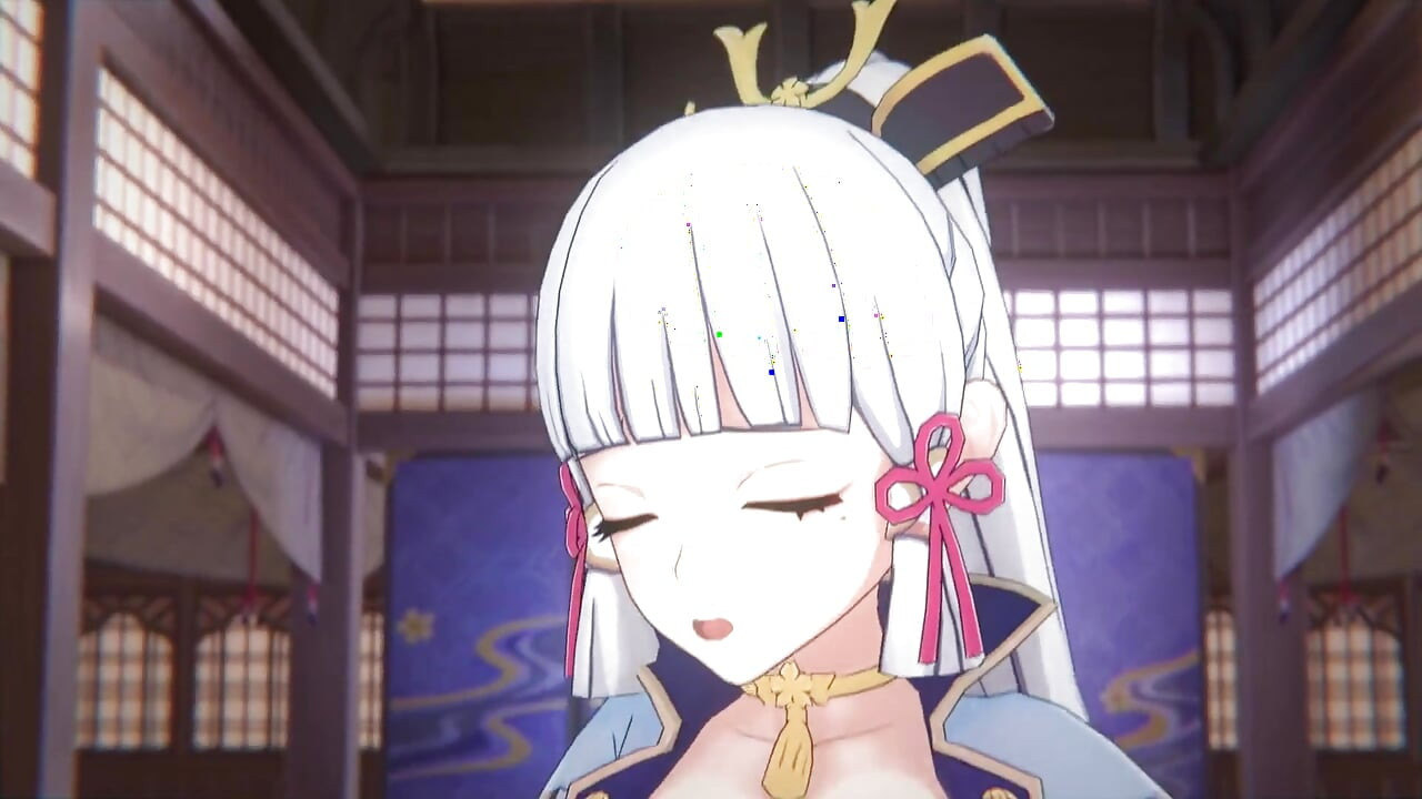 原神 - 綾華と空の情熱的なセックスシーン - 甘い喘ぎ声 - 3D変態アニメーション