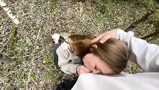 Public blowjob in the forest 3
