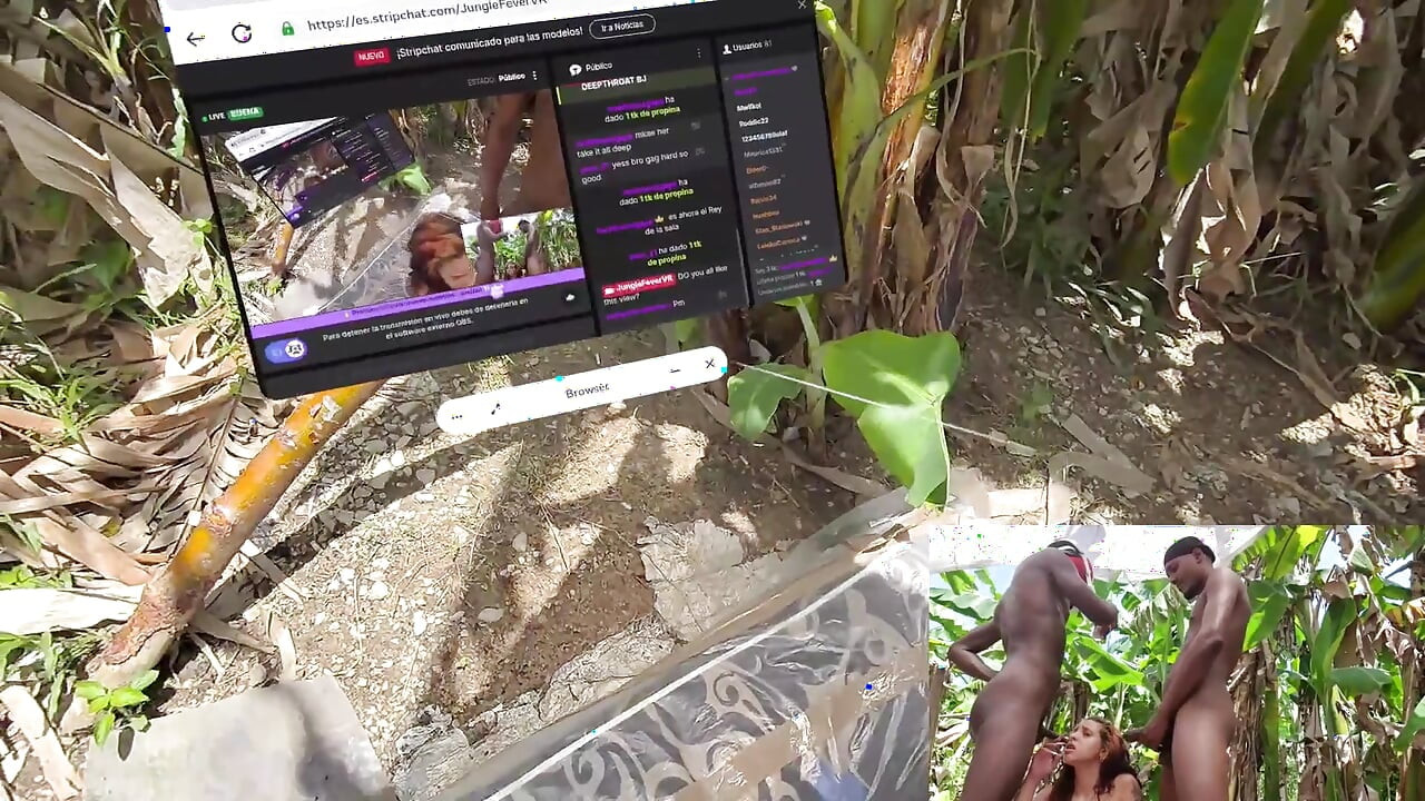 Big ass White girl sucks 2 dicks in mixed reality
