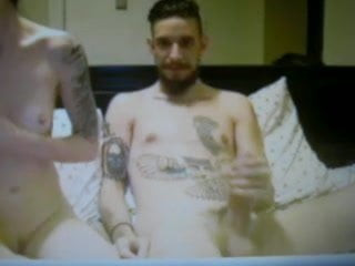 tatooed straight guy big cock on cam