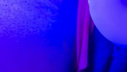 Ebony Goddess Leaking: Neon Thong & Dildo Squirt