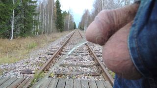 I pee on railway tracks