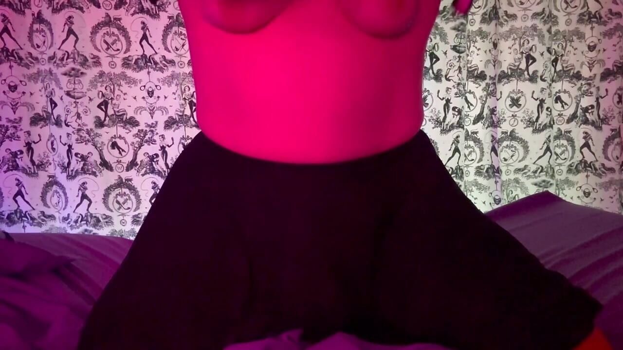 Chubby sissy Emma spanks herself and offers her body to you