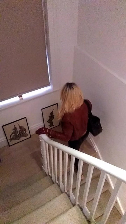 Nas escadas