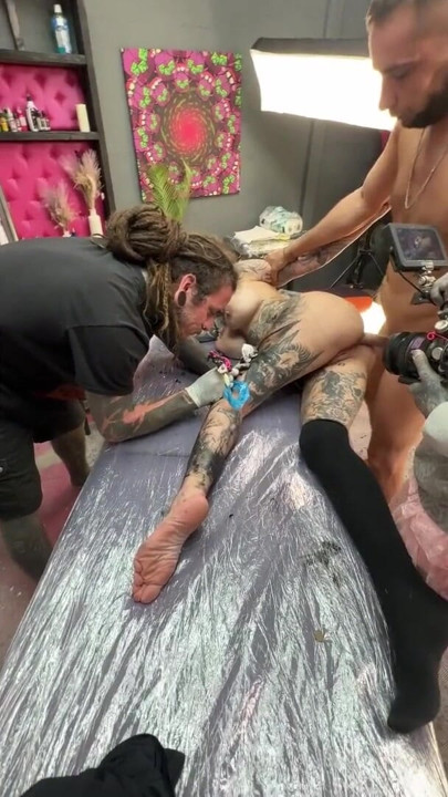 Raw Tattoo Session - Hard Anal While Getting Inked | Clip 1