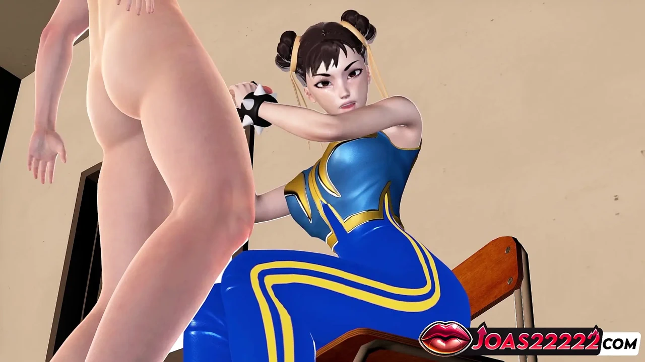 Chun Li的热辣3D成人动漫粗暴深喉口交，诱人的呻吟，恋足癖