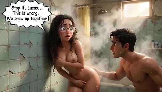Taboo Bathroom Desire Between Step-siblings Finally Explodes - Ai Generated