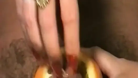 German Babe Likes the Taste of Cum From the Orange