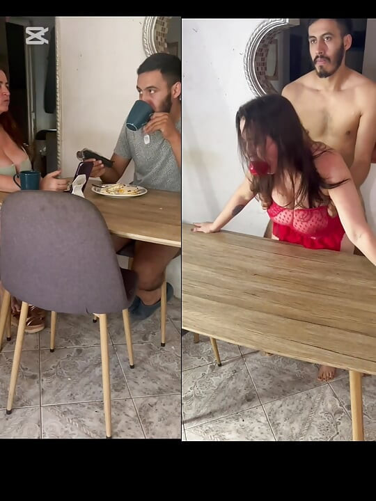 Mature Woman Is Fucked by Her Stepson on the Table and Puts It All in