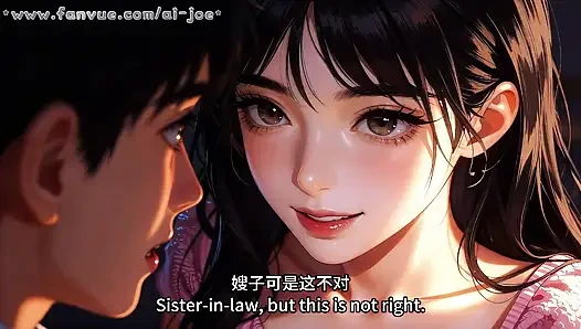 Di depan abang tiriku, kakak iparku benar-benar melakukan hal seperti itu padaku. Ini terlalu mengasyikkan. AI-g