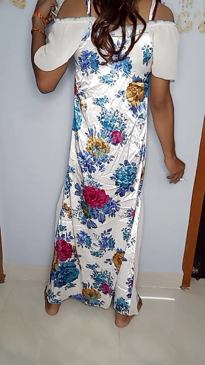stepmom sexy satin gown and bra panty