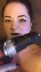 hot girl masturbating with a drill
