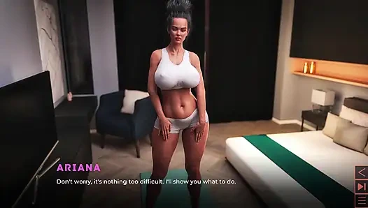 Orta yaşlı seksi kadın ariana - üvey oğlunun yoga dersini yarağını emerek ve her damlasını yutarak ödüyor