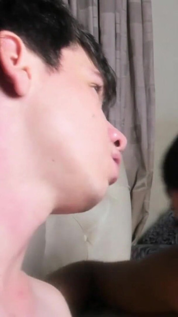 Emotional moment from "Sucking My Friend Big Cock Cumshot"