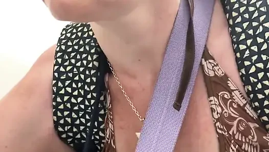 Striptease in a Shop as I Get Naked to Try on Dresses and a Bikini Top