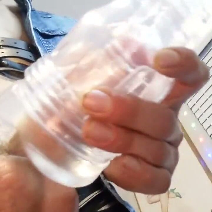 POV Underneath Me Cumshot on Your Face After Fleshlight Fuck