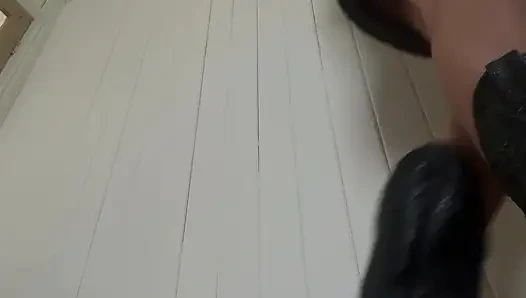 Giantess Cowgirl: Denim Skirt & Leather Boots Stomp