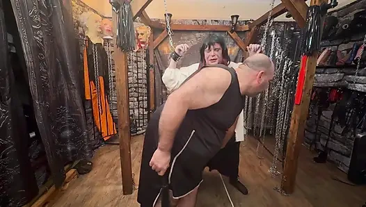 Part 2:- Lanista Bear & Domina Satana take Stephanie Nicole TV in the dungeon