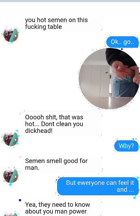 A chat with a subscriber before work ended with a handjob and ejaculation on the table