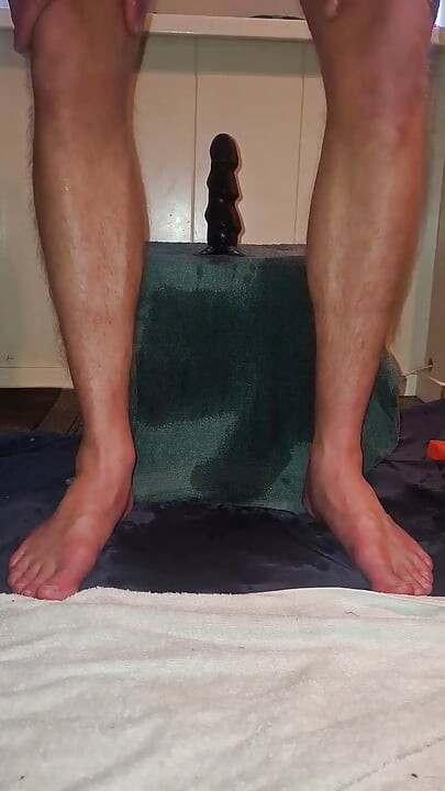 Hot Solo Male Riding His Toy Till Orgasm