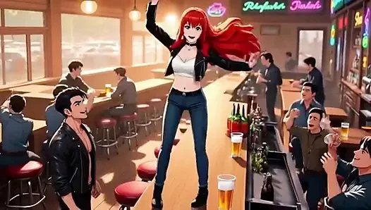 Si rambut merah bersenang-senang