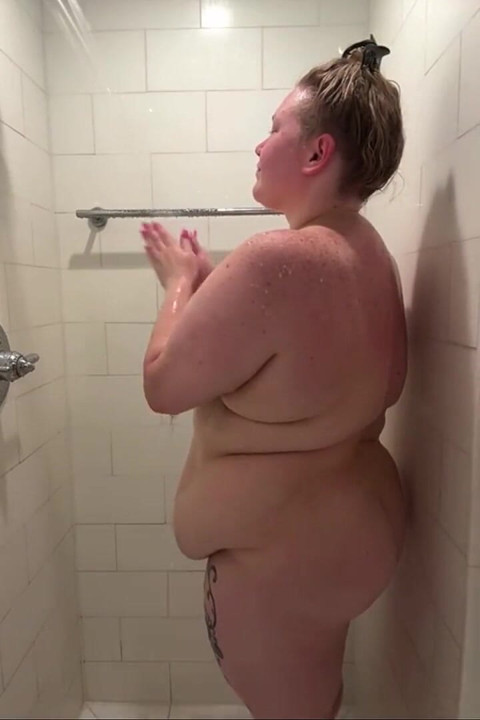 Piggy Rose Streams with Big Bear in Shower at Miami Hotel Room