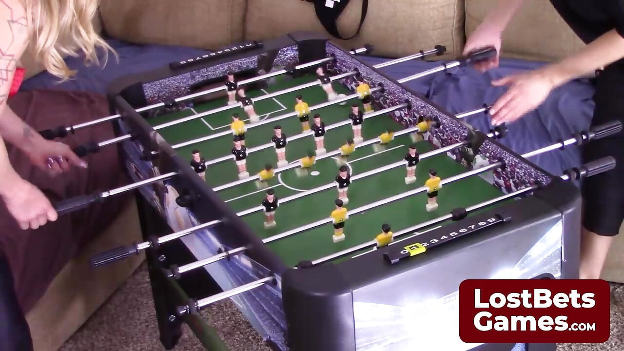 The Strip Foosball game loser begs for one more round