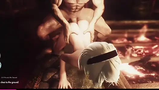 Шпиливаю 2B в Skyrim, OSEX (Nier x Skyrim)