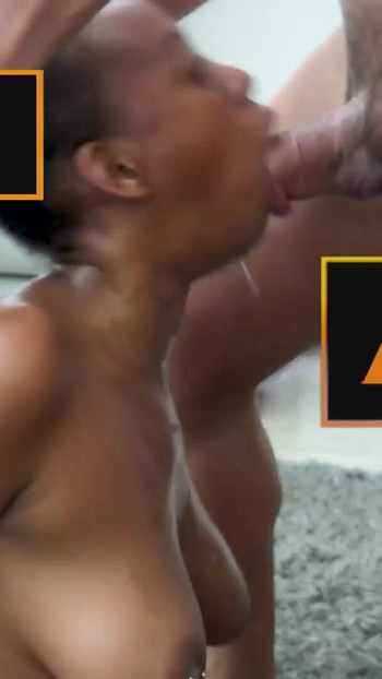 Jaw-dropping moment from "Busty Black Hottie Pussy Stretched Wide By BWC Producer In Couch Casting"