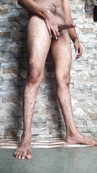 A boy remove pubic hair on the bathroom with bathing full video