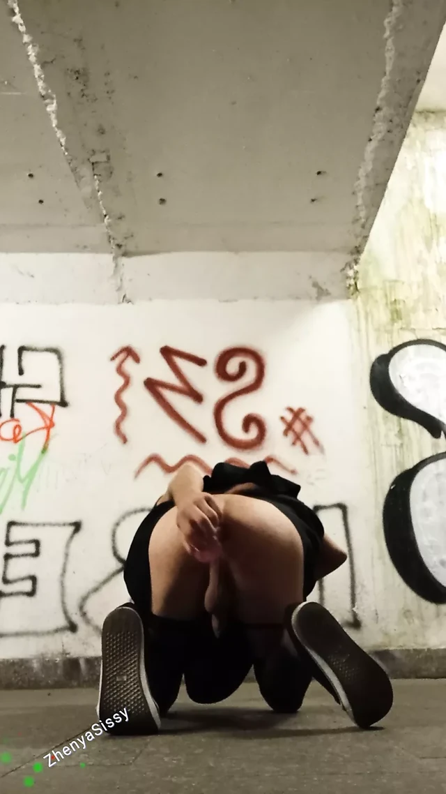 Anal public dildo fuck