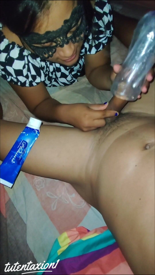 Stepsister sucks cock wants to get my milk out with her fake vagina | Clip 1