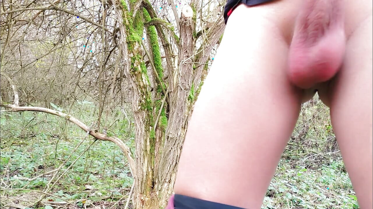 Hard Self Ballbusting with Shoes on the Farm - Lots of Moaning and Big Cumshot