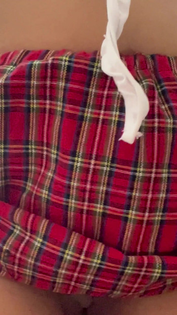 Busty stepsister without panties watches TV and caresses herself hot | Clip 1