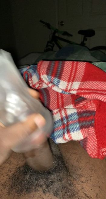 Masterbating With A Pocket Pussy While It's Making Loud Noise At Night Time