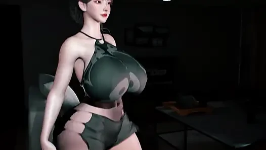 3D reife MILF mit 3D-bBW, die sexy strumpfhosen trägt, wurde von ihrem chef mit großem schwanz gefickt