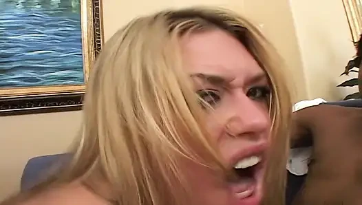 Blonde teen slut invites all black cocks in town to fuck her butt