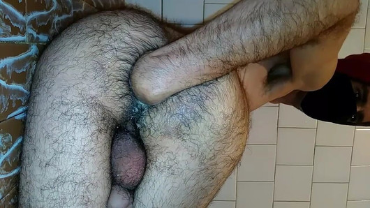 Fucking my hairy ass with my fist