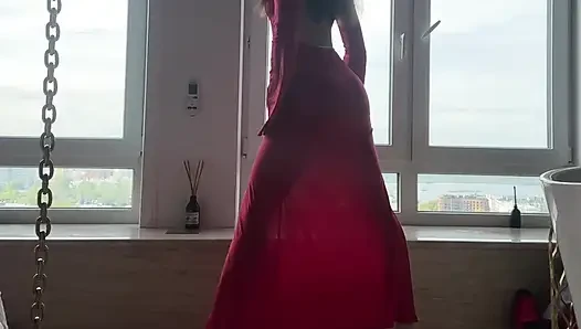 home relaxing - yoga - perfect transparent dress