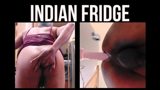 Indian Desi Gay Shemale Crossdresser with Fridge Dildo