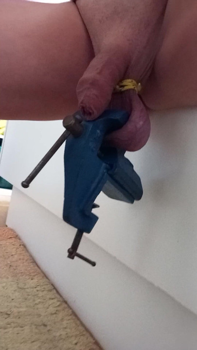 Eggs clamped in a vice